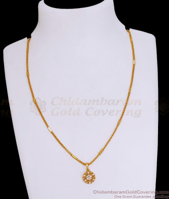 Flower Design White Stone Pendant Chain Collection Shop Online SMDR2704