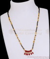 Trendy Ruby Stone Single Line Black Beaded Mangalsutra Chain Online SMDR2721 Trendy Ruby Stone Single Line Black Beaded Mangalsutra Chain Online SMDR2721