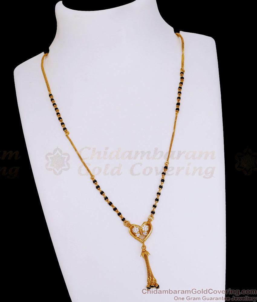 Buy Gold Plated Short Mangalsutra Butterfly Pendant Design SMDR2722