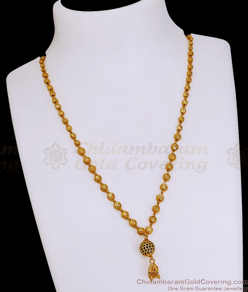 Latest Black Stone Gold Plated Short Mangalsutra Chain Online SMDR2727