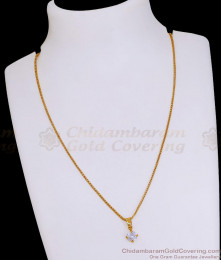 Regular Use Diamond Pendant With Thin Chain Gold Imitation Jewelry SMDR2731