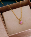 Semi Precious Pink Stone Micro Gold Polish Necklace For Women SMDR2732