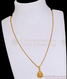 Plain One Gram Gold Droplet Pendant Chain At Affordable Price SMDR2743