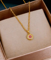 Light Weight Ruby White Round Pendant Gold Chain Online SMDR2752 Light Weight Ruby White Round Pendant Gold Chain Online SMDR2752