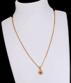 Light Weight Ruby White Round Pendant Gold Chain Online SMDR2752 Light Weight Ruby White Round Pendant Gold Chain Online SMDR2752