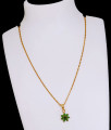 Beautiful Emerald Stone Floral Gold Pendant Necklace Design SMDR2753