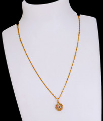Regular Use Flower Design Ad Stone Pendant Chain Gold Imitation Jewelry SMDR2754 Regular Use Flower Design Ad Stone Pendant Chain Gold Imitation Jewelry SMDR2754