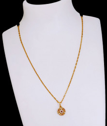 Regular Use Flower Design Ad Stone Pendant Chain Gold Imitation Jewelry SMDR2754 Regular Use Flower Design Ad Stone Pendant Chain Gold Imitation Jewelry SMDR2754