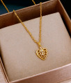 Full White Stone Gold Imitation Heart Pendant With Thin Chain SMDR2757 Full White Stone Gold Imitation Heart Pendant With Thin Chain SMDR2757
