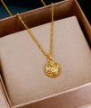 Latest Pure Gold Tone Plain Locket Chain Floral Design Online SMDR2758