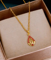 Stylish Ruby Stone Leaf Pendant Gold Plated Necklace Design SMDR2760