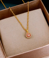 Daily Wear Ad Stone Ball Pendant With Gold Polish Chain SMDR2761