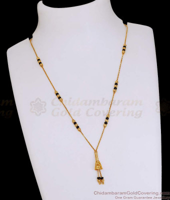Traditional Black Beaded Gold Imitation Short Pendant Chain For Women SMDR2765