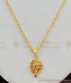 Beautiful Buttterfly Design Gold Tone Pendant Chain With AD Ruby Stone SMDR277