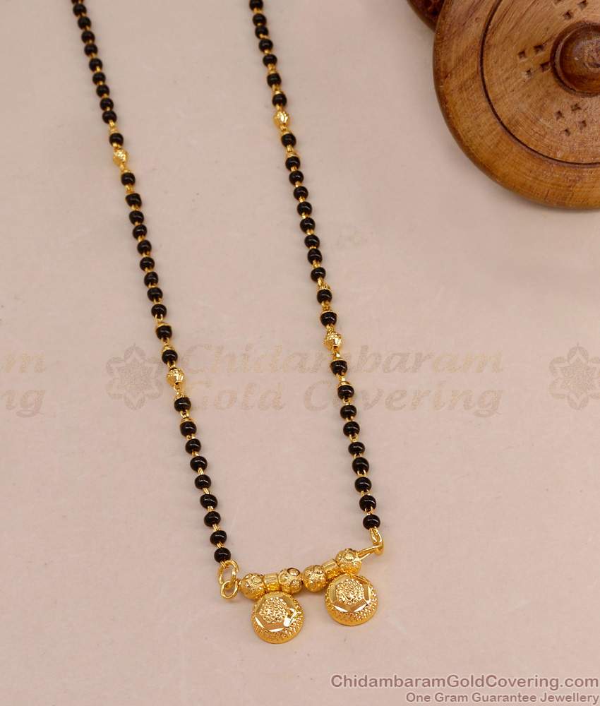 High Quality Micro Gold Plated Nallapusalu Black Beaded Thali Chain SMDR2770 High Quality Micro Gold Plated Nallapusalu Black Beaded Thali Chain SMDR2770