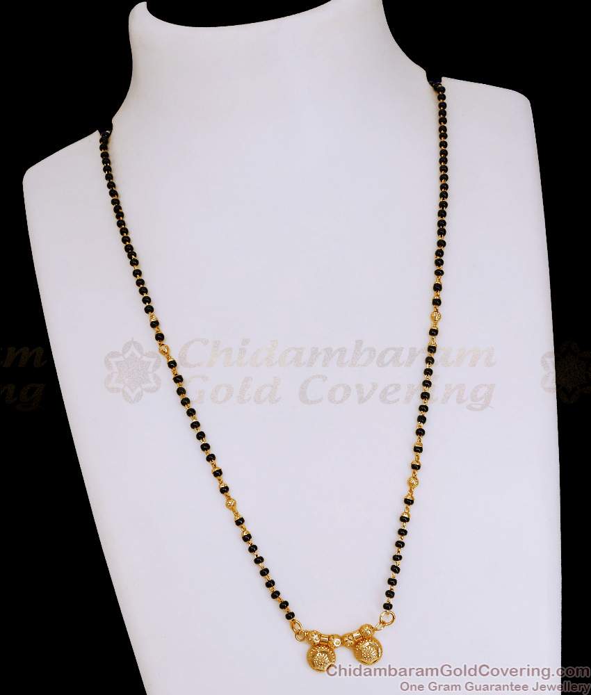 High Quality Micro Gold Plated Nallapusalu Black Beaded Thali Chain SMDR2770 High Quality Micro Gold Plated Nallapusalu Black Beaded Thali Chain SMDR2770