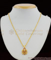 Kerala Model Multi Color Stone Pure Gold Pendant Chain For Daily Wear SMDR278