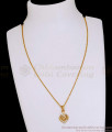 Real Gold Look Ad Stone Pendant Necklace For Daily Use SMDR2786
