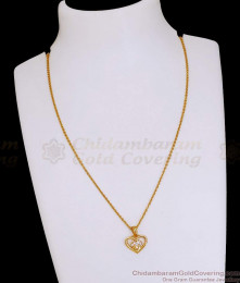 Premium Quality Gold Imitation Heart Locket Chain With Ad Stone SMDR2787