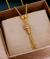 Traditional Ruby White Stone Gold Imitation Mangalsutra Short Chain Design Online SMDR2789