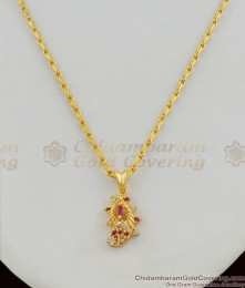 Gold Plated Pendant Chain Trendy Model With Ruby CZ Stone Onlline SMDR279 Gold Plated Pendant Chain Trendy Model With Ruby CZ Stone Onlline SMDR279