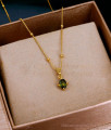 Small Green Stone Gold Pendant Necklace Design For College Girls SMDR2792