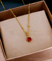 Buy Ruby Gemstone Small Gold Pendant Short Chain For Daily Wear SMDR2793
