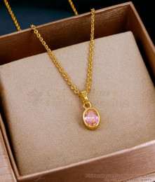Pink Semi Precious Gemstone Pendant Necklace 1 Gram Gold Jewelry SMDR2795