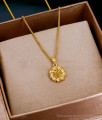 Stylish Flower Design Gold Imitation Pendant Short Chain Without Stone SMDR2799