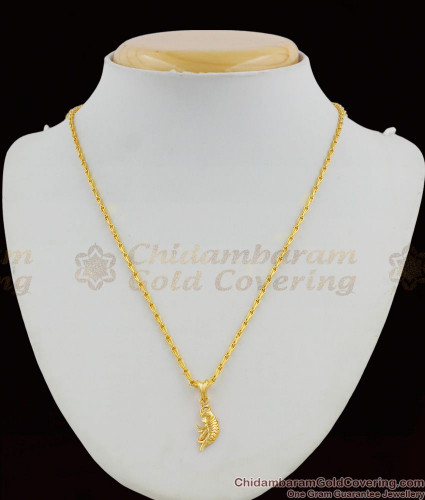 Plain Fish Prawn Design Gold Pendant 