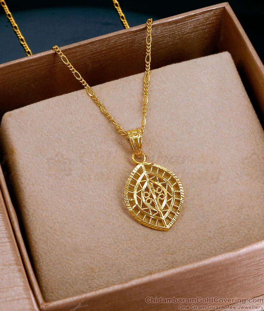 Plain One Gram Gold Pendant Chain Design At Affordable Price SMDR2809