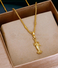 New Arrival Saraswathi Motif Gold Pendant Short Chain Design For Women SMDR2812