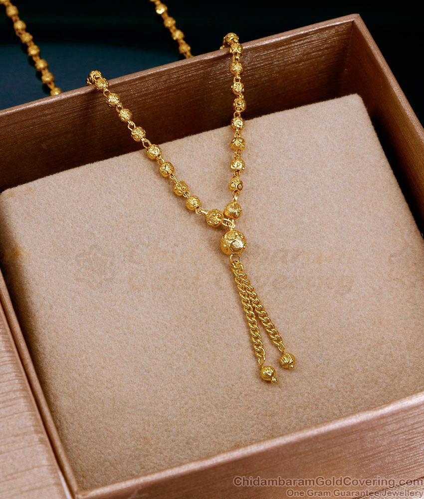 Pure One Gram Gold Milagu Mani Short Chain Design For Women SMDR2815