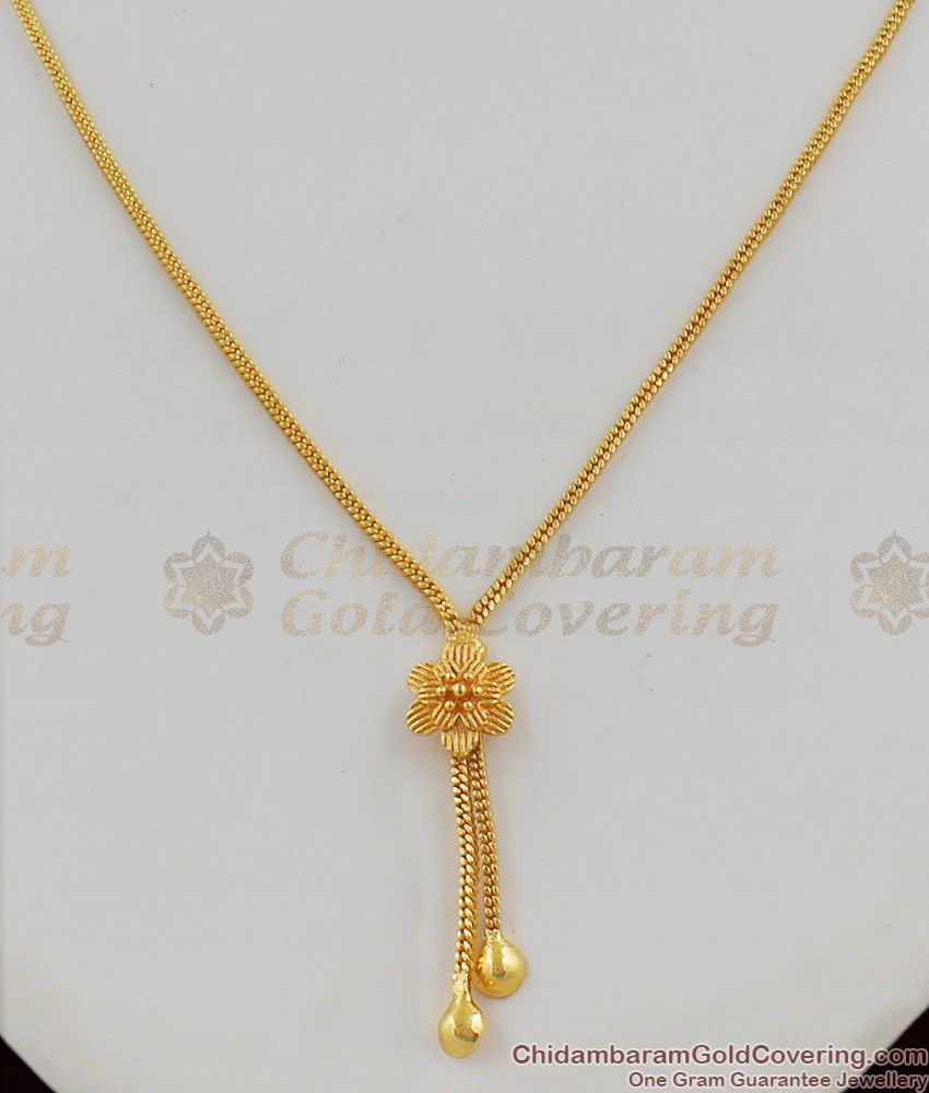 Cunning Flower Design Gold Aspiring Light Weight Pendant Chain For Lovers SMDR282