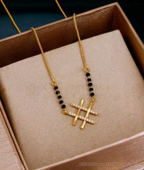 Light Weight Micro Gold Plated Short Mangalsutra Pendant Chain Online SMDR2820