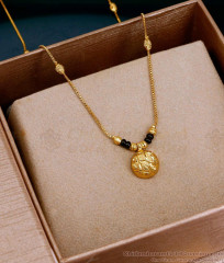 New Model 1 Gram Gold Short Mangalsutra Pendant Chain With Black Beads SMDR2824