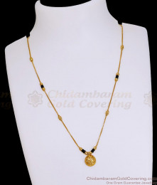 New Model 1 Gram Gold Short Mangalsutra Pendant Chain With Black Beads SMDR2824