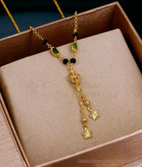 Stylish Gold Imitation Black Beaded Mangalsutra Hanging Charms Design SMDR2827