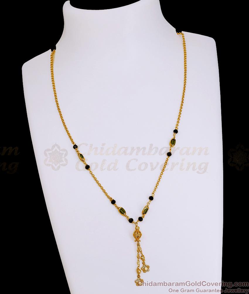 Stylish Gold Imitation Black Beaded Mangalsutra Hanging Charms Design SMDR2827