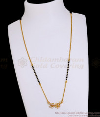 Glittering White Stone Floral Design Short Mangalsutra Karimani Chain Online SMDR2829