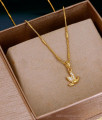 White Stone Dove Bird Pendant Short Gold Plated Chain Collections SMDR2838 White Stone Dove Bird Pendant Short Gold Plated Chain Collections SMDR2838