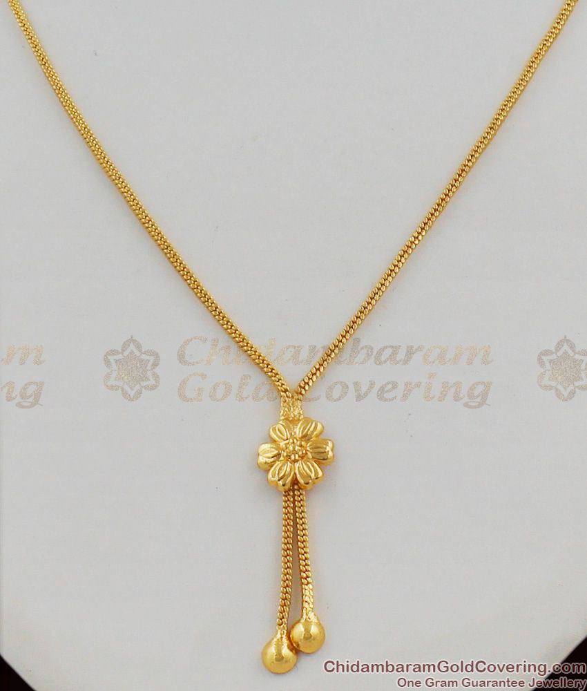 Delightful Gold Flower Droplet Model Pendant Daily Use Chain Collections SMDR284