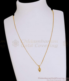 Buy Green Stone Skull Bone Gold Pendant Chain Design Online SMDR2849