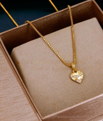 High Quality Ad Stone Heart Pendant Gold Necklace For Girls SMDR2850