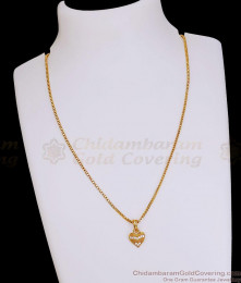 High Quality Ad Stone Heart Pendant Gold Necklace For Girls SMDR2850
