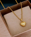 3D Heart Design 1 Gram Gold Pendant Short Chain For Women SMDR2851 3D Heart Design 1 Gram Gold Pendant Short Chain For Women SMDR2851