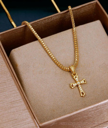 Traditional Ad Stone Christian Pendant Chain For Daily Wear SMDR2852