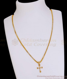 Traditional Ad Stone Christian Pendant Chain For Daily Wear SMDR2852