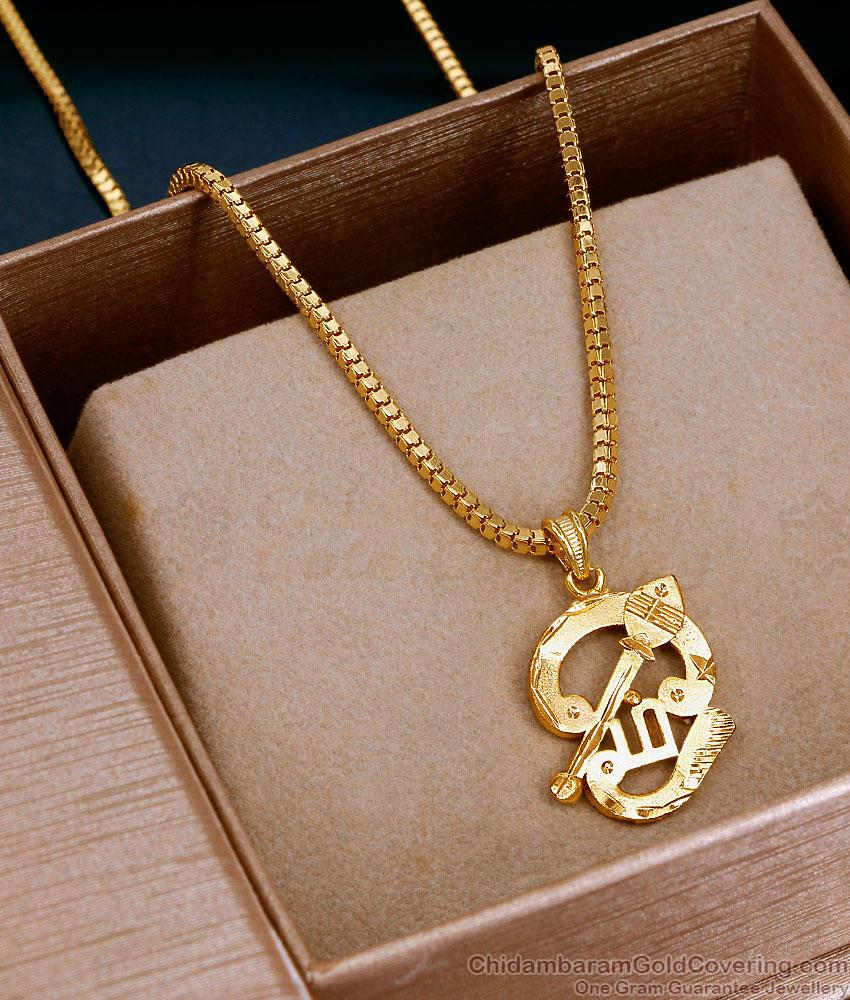 Plain Micro Gold Plated Om Vel Short Pendant Chain Online SMDR2854 Plain Micro Gold Plated Om Vel Short Pendant Chain Online SMDR2854