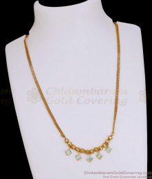 1 Gram Gold Pendant Chain Hanging Green Gemstone Designs SMDR2863 1 Gram Gold Pendant Chain Hanging Green Gemstone Designs SMDR2863